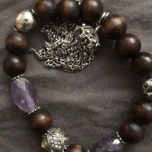 braced brown and purple